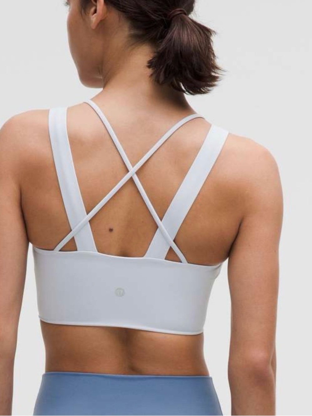 lululemon athletica Light Gray Crisscross Back Sports Bra